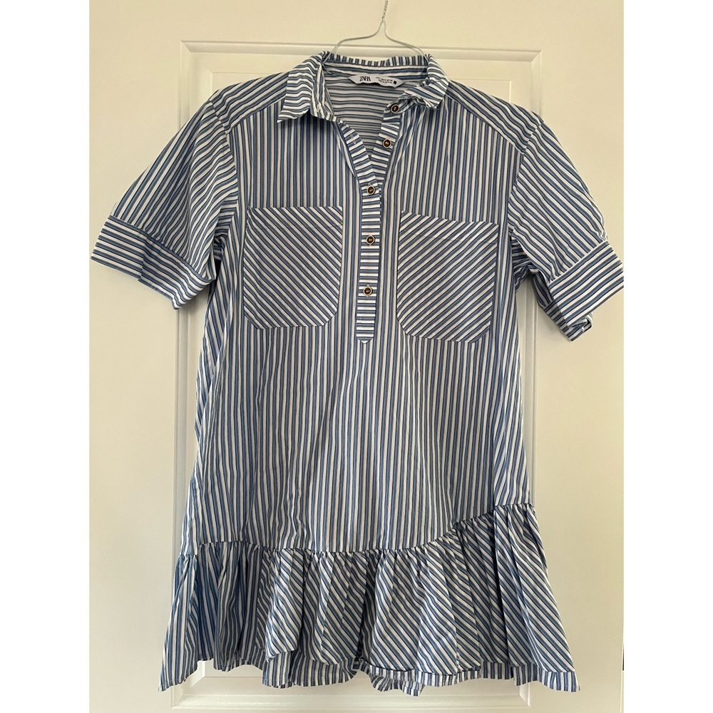 Zara women’s size small blue and white dress